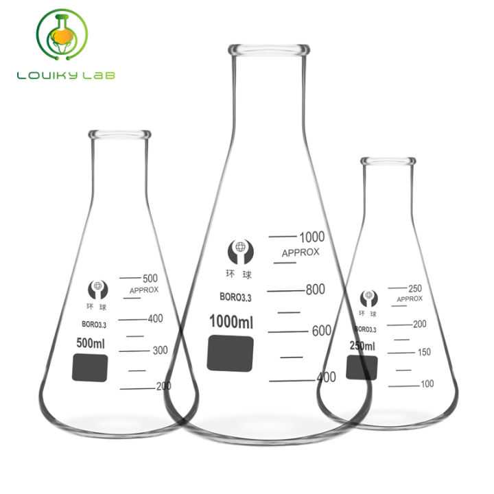 50ml 1L Conical Glass Beaker Narrow Mouth Borosilicate Erlenmeyer