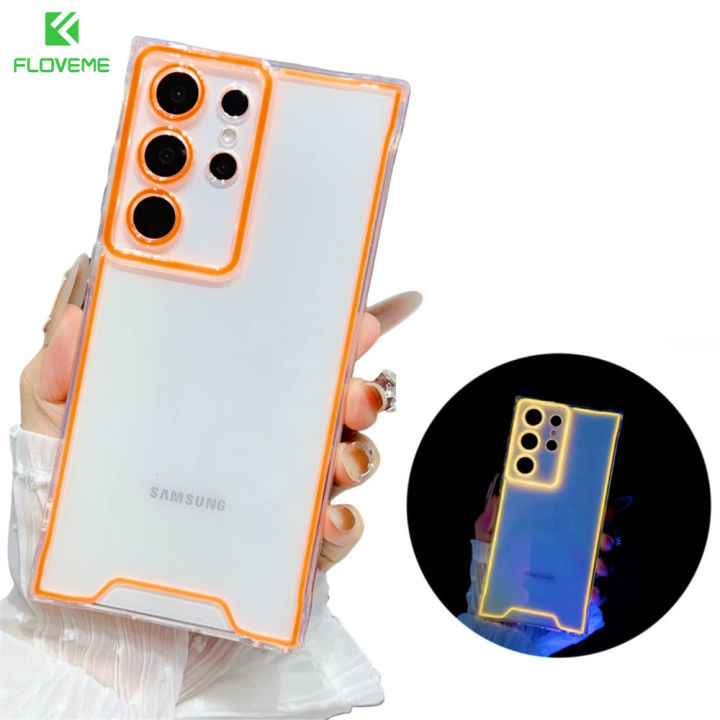 FLOVEME Luxury Night Light Luminous Drop Proof Clear Phone Case For