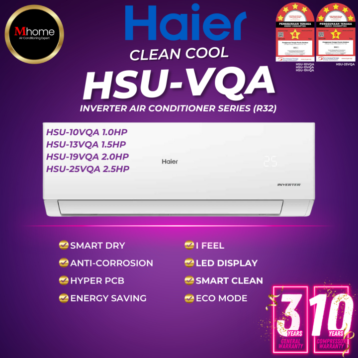 Delivery Only Haier Inverter Air Conditioner Star Hsu Vxa Hsu Vqc