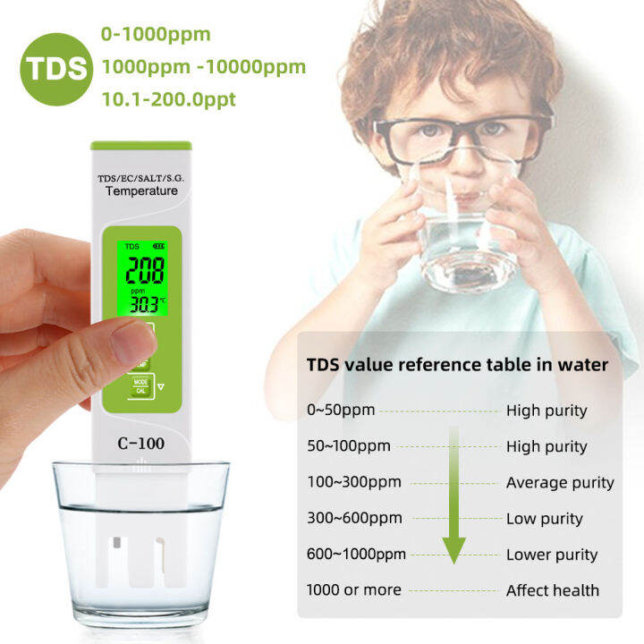 Yieryi In Tds Ec S G Temp Meter Atc