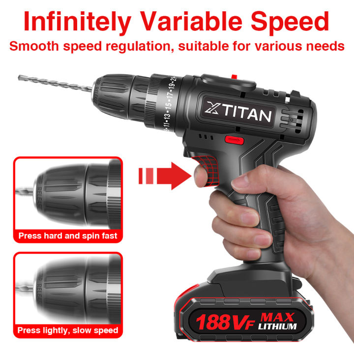 Cordless Drill Original Xtitan Battery Cordless Drill Screwdriver