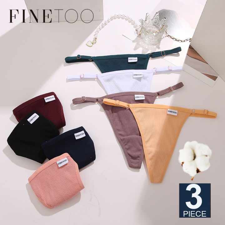 FINETOO 3pcs Set Women Cotton Panties Sexy Underwear Female Panties