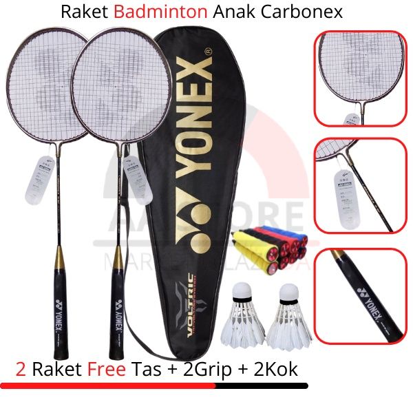 RAKET BADMINTON BONUS TAS DAN GRIP RAKET CARBONEX RAKET MURAH