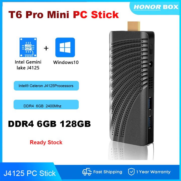 Mini PC Windows 10 T6 Pro Mini PC Stick Intel Celeron J4125 N4000 Quad