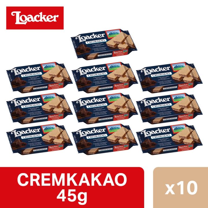 COD Loacker Cremkakao Chocolate Wafer 45g Pack Of 10 Lazada PH