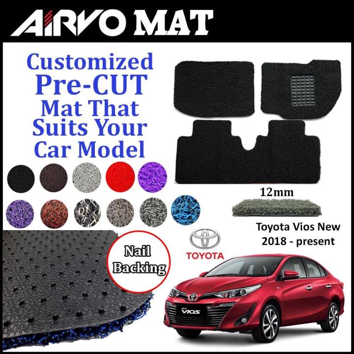 Airvo Toyota Vios 2018 Present 12MM Customized PRE CUT PVC Coil Floor