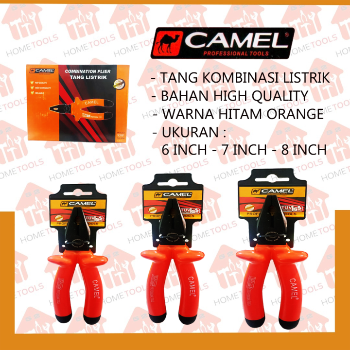 Tang Kombinasi Listrik Merk Camel Varian Gagang Karet