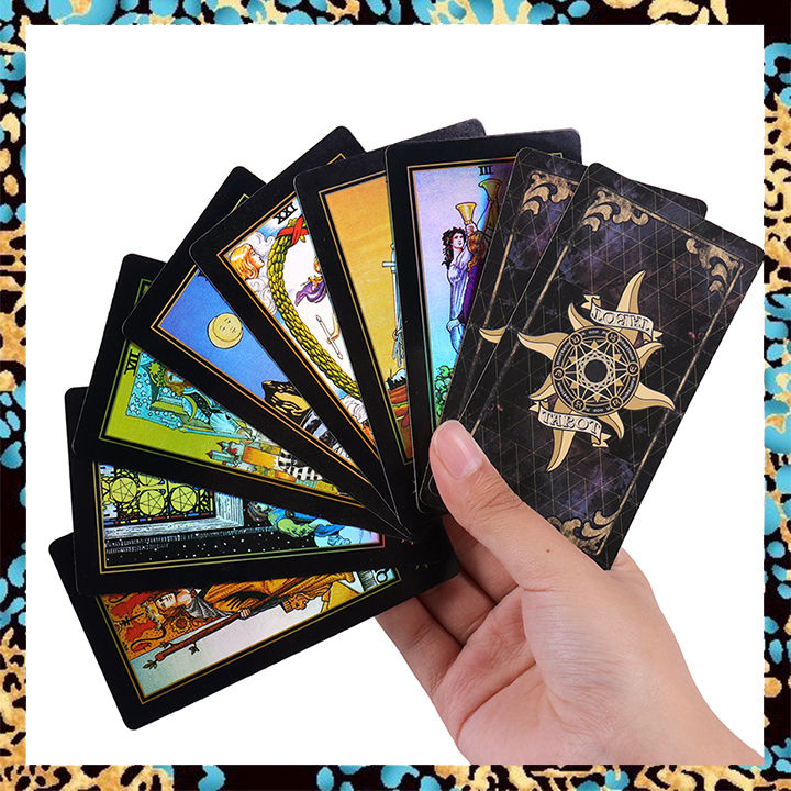 Holographic Shiny Tarot Card With Paper Guide Book Size 11 2x6cm