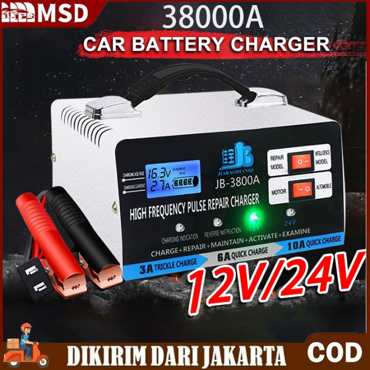 Charger Aki Motor Dan Mobil A V Otomatis Accu Kering Dan