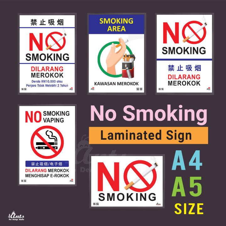 No Vaping Sign Signage A4 A5 Size Laminated Poster Laminating Film