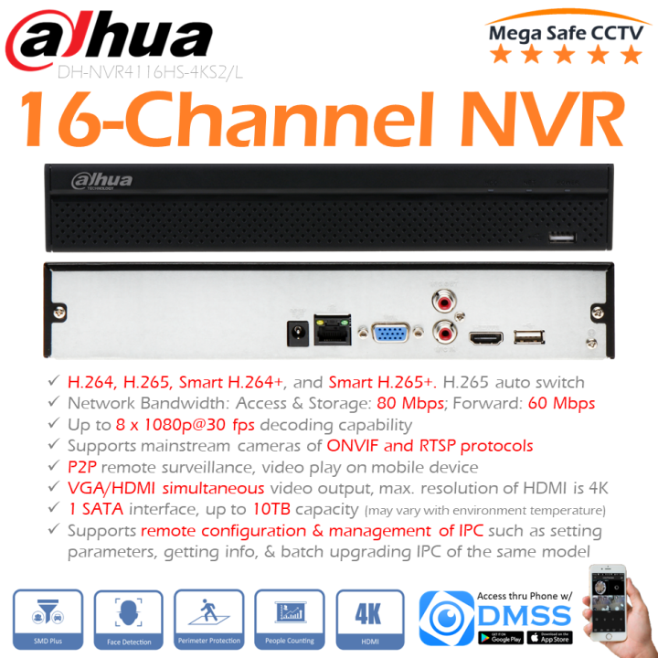 Dahua Dh Nvr Hs Ks L Channel H Nvr Sata Interface K