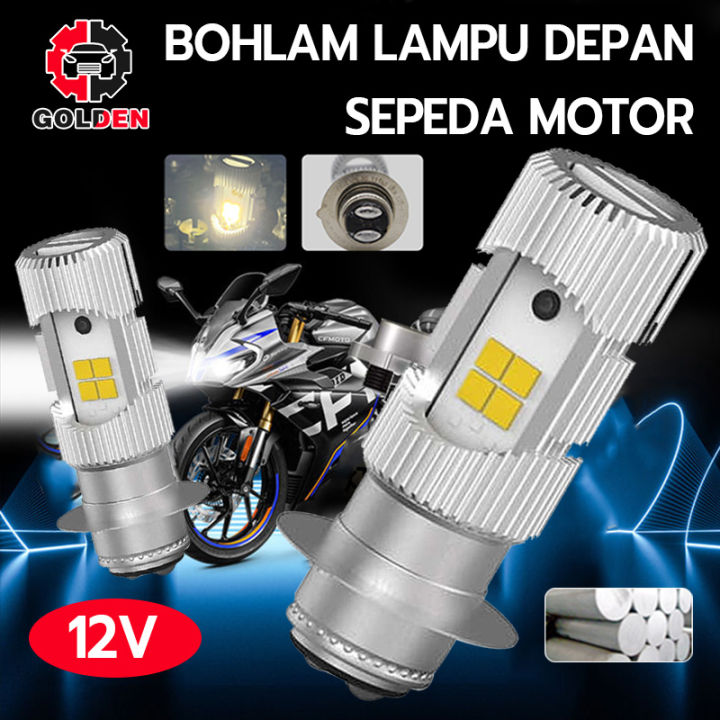 Lampu Depan Motor LED 2 Sisi Arus Wajib DC 6500K Kaki 1 11163UEMXI