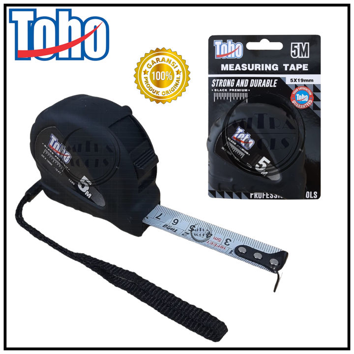 Meteran TOHO 5 Meter Black Premium Measuring Tape 5M Meteran Tukang 5