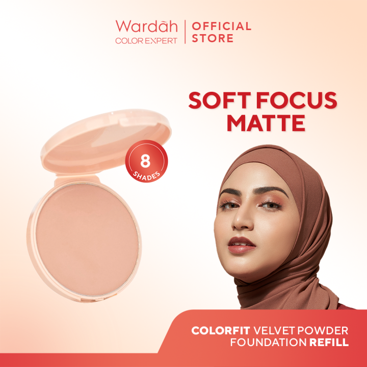 Wardah Colorfit Velvet Powder Foundation Refill Bedak Padat Dengan