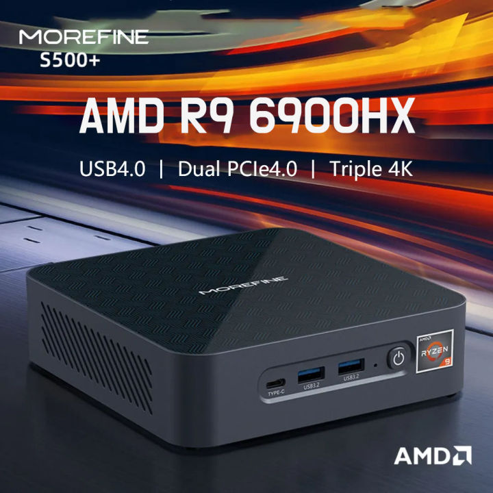 MOREFINE S500 Mini PC AMD Ryzen 9 6900HX USB4 LPDDR5 6400Mhz 16 32G