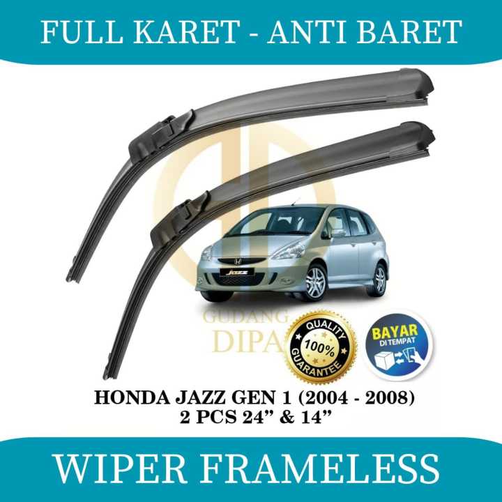 Wiper Mobil Honda Jazz Wiper Frameless Wiper Karet Anti Baret 1 Set