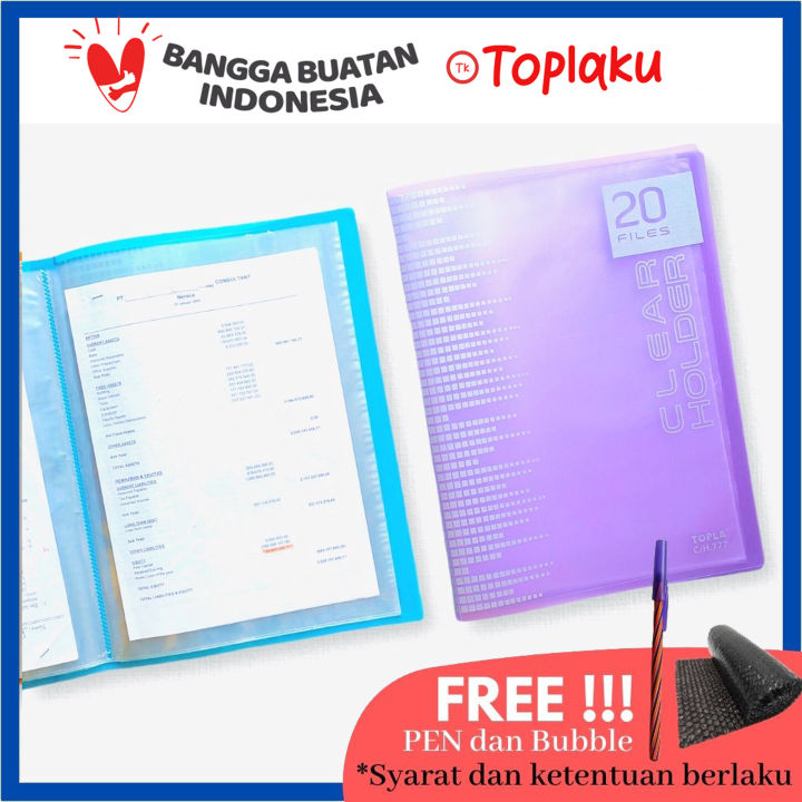 Topla Map Clear Holder Plastik Dokumen Lembar Map File Holder Ijazah