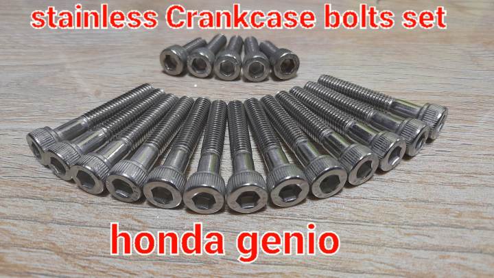 Markyzone Mc Parts Stainless Crankcase Bolts Set For Honda Genio Allen