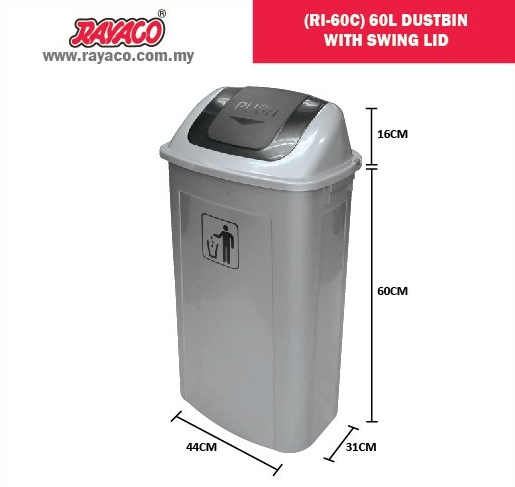 Swing Top Dustbin Recycle Dustbin Flip Top Bin Tong Sampah Bin