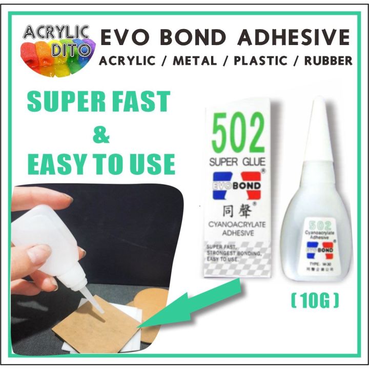 Evo Bond G Super Glue Cyanoacrylate Adhesive Acrylic Sheet Clear