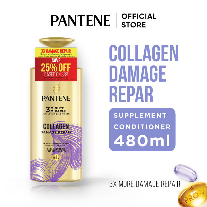 Pantene Minute Miracle Conditioner Total Damage Care Collagen Repair