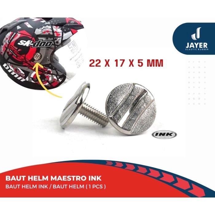 Baut Helm INK Chrome Maestro Baut Jengkol Besar 22 X 17 X 5 Mm