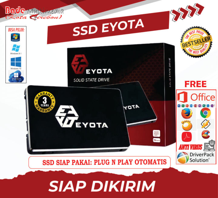 Ssd Isi Wind Siap Pakai Gb Gb Gb Free Kabel Sata Ssd Original