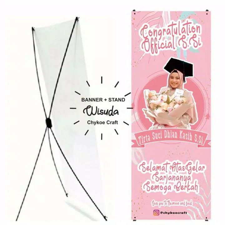 Paket X Banner Wisuda Ukuran X Tiang Cetak Spanduk Cepat