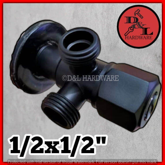 D Pcs Stainless Steel Matte Black Two Way Angle Valve