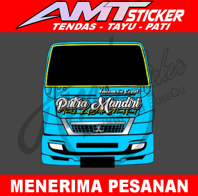 Cod Stiker Decal Cutting Tulisan Cabin Depan Truk Stiker Tulisan