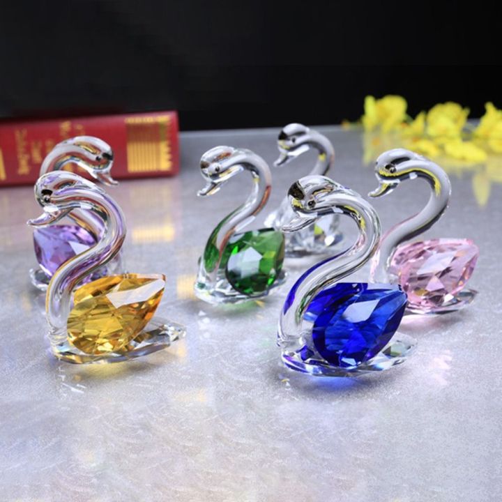 KJM53OK2 Crafts Crystal Swan Creative Gift Swan Statue Birthday