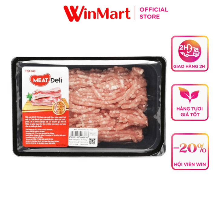 Siêu thị WinMart Thịt heo xay Meat deli loại 1 S khay 350 385g