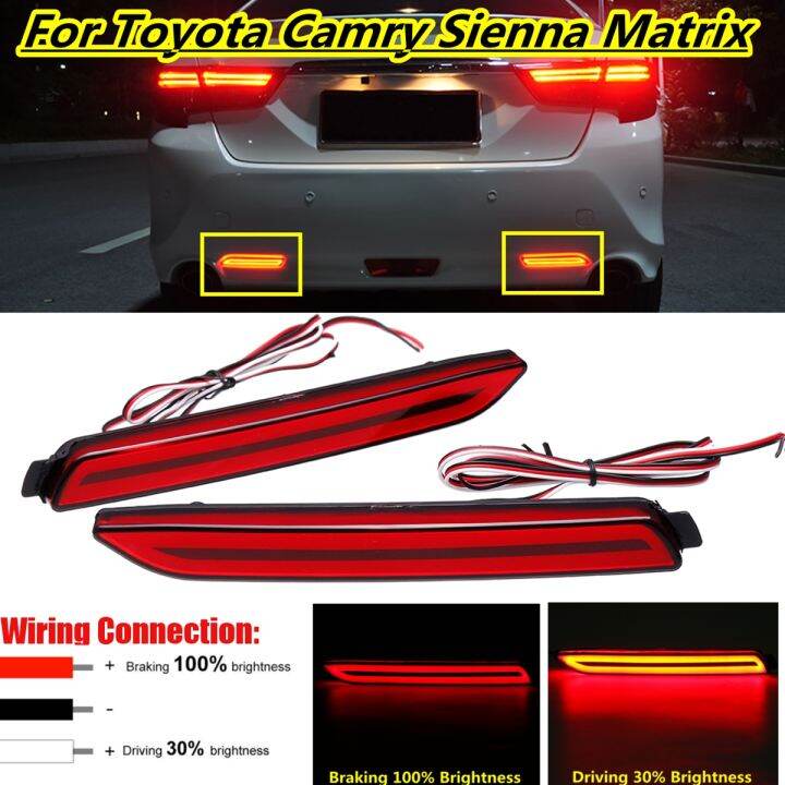 Car Rear Bumper Reflector Tail Brake Light Bar Tail Light For Toyota