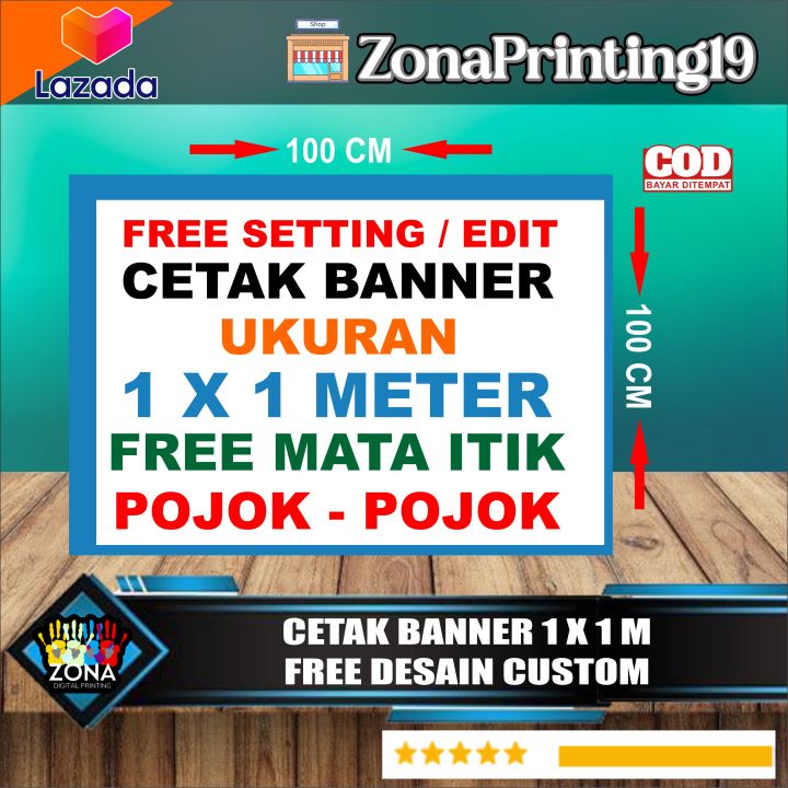 CETAK SPANDUK BANNER 1 X 1 M FREE DESAIN Lazada Indonesia