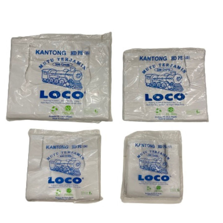 KANTONG PLASTIK KRESEK LOCO HD TEBAL PUTIH 500GR UK 17 24 28 35 40