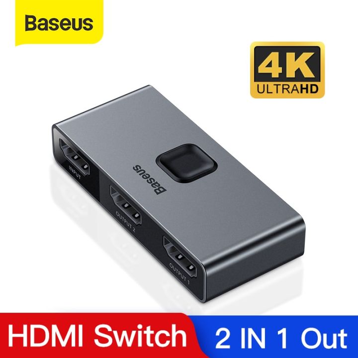 Baseus 4K 60Hz HDMI Compatible Splitter 2 Ports Bi Direction Switcher