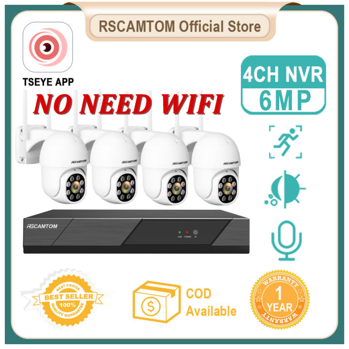 Rscamtom Ch Fhd Mp Audio Ptz Cctv Camera Wifi Full Set Home Outdoor