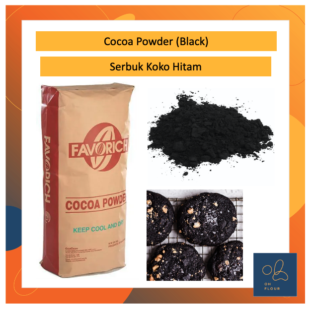 Black Cocoa Powder Dark Black Cocoa Serbuk Hitam Koko Ghana Halal