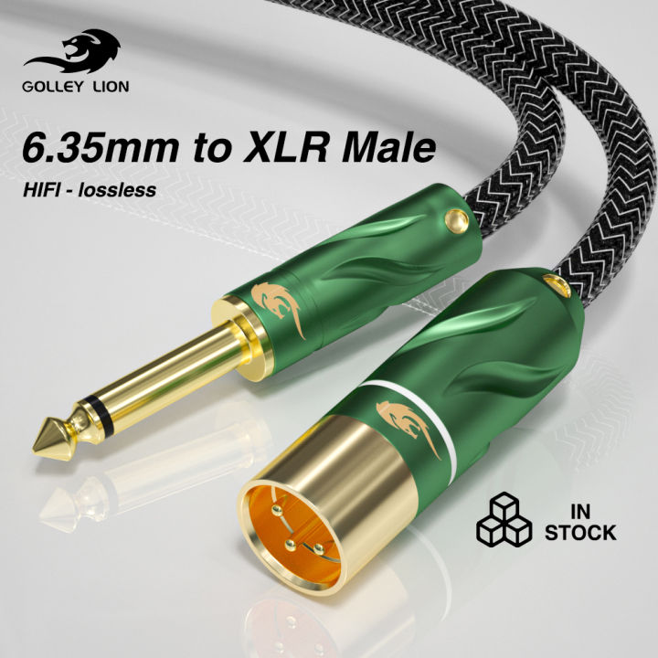 GOLLEY LION XLR Male To 1 4 Inch TS Cables Nylong Braided XLR 3 Pin