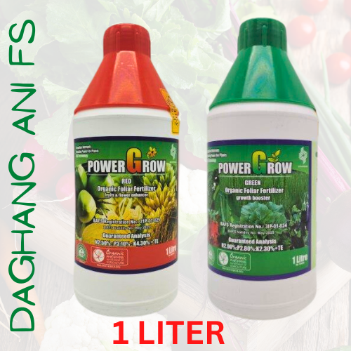 POWER GROW ORGANIC FOLIAR FERTILIZER LITER RED AND GREEN By Dynapharm