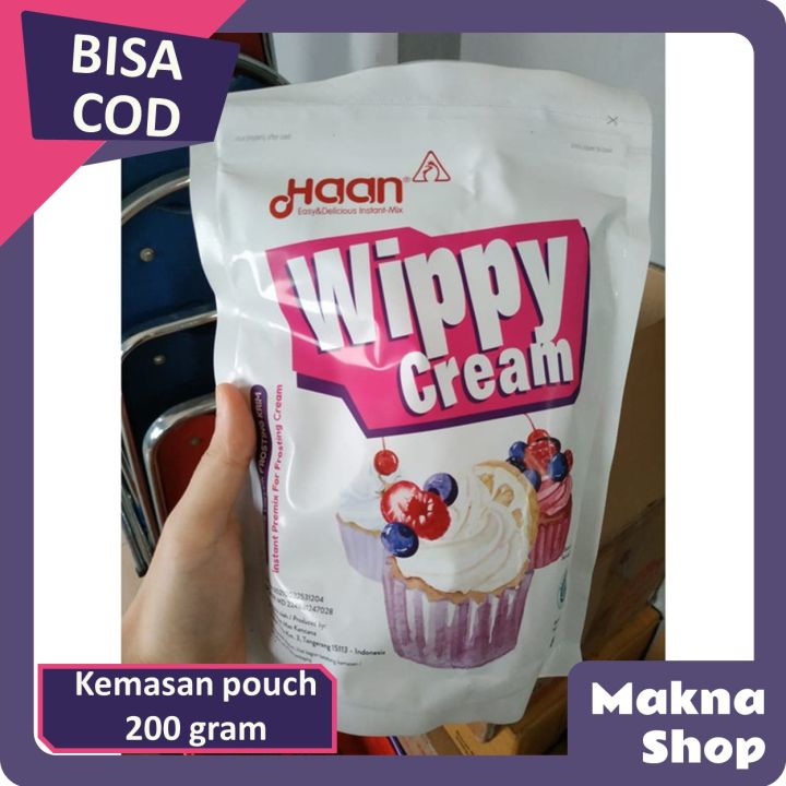 Whipped Cream Bubuk Haan Han 200 Gr Wippy Whipping Cream Haan 200