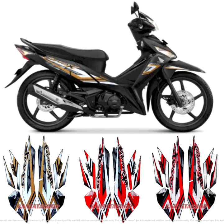 STIKER STRIPING LIS LES BODY MOTOR HONDA SUPRA X 125 FI 2022 STANDAR