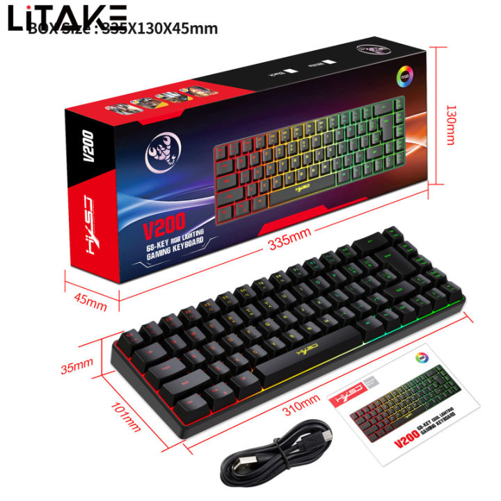 V Portable Gaming Keyboard Rgb Colorful Backlit Keyboard Keys