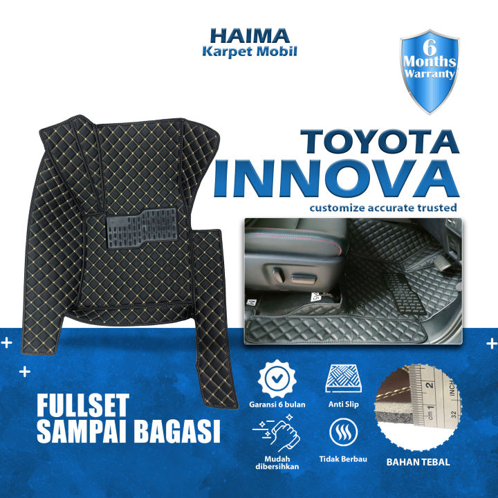 Karpet Haima Mobil Toyota Innova Reborn Tahun 2016 Now Fullset Bagasi