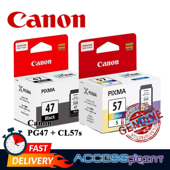 CANON PG 47 CL 57s CL 57 PG47 CL57S CL57 GENUINE ORIGINAL FINE