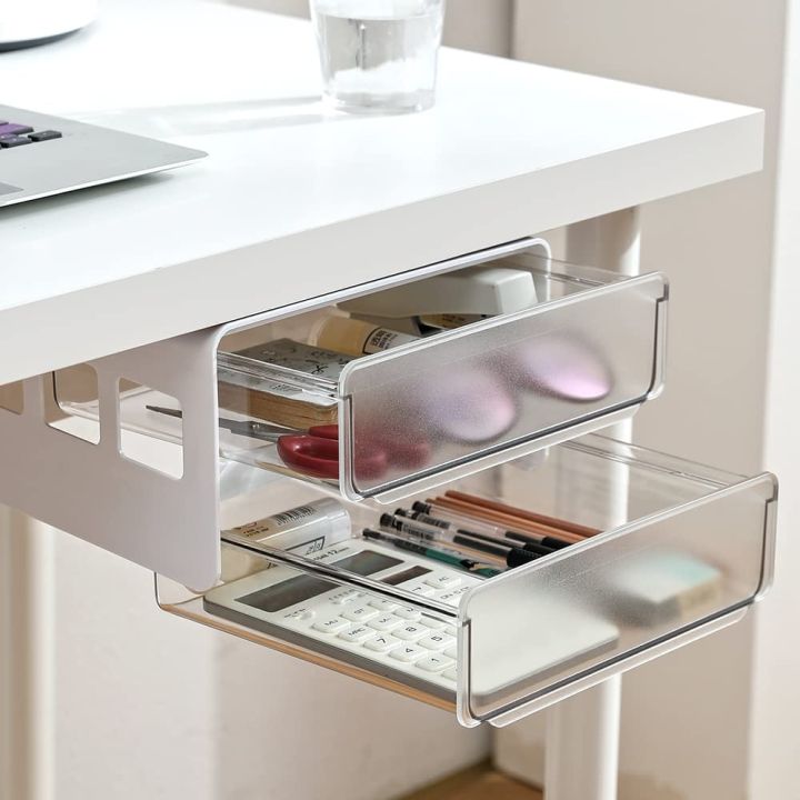 Under Desk Drawer Organizer Slide Out Hidden Self Adhesive Under Desk