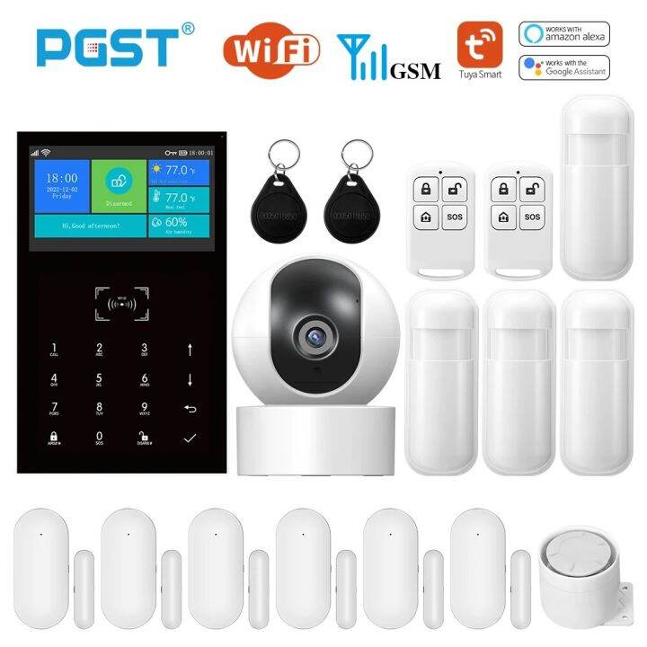 PGST PG109 Smart Tuya Alarm System 4 3 Inch Screen WIFI GSM Burglar