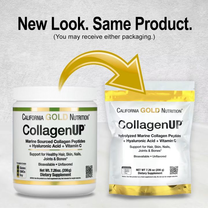 California Gold Collagen UP 5000 Marine Collagen Peptides Hyaluronic