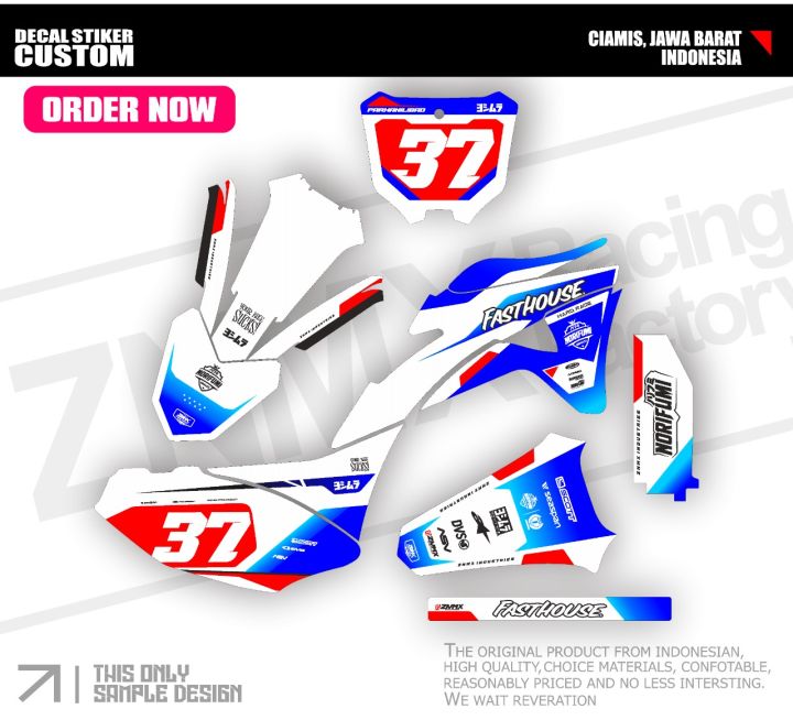 Decal Klx Gordon Putih Bebas Desain Bisa Custom Full Body Lazada