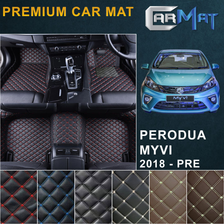 PERODUA MYVI 2018 2022 VIP 6D PU LEATHER CAR CARPET SELECT FROM